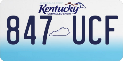 KY license plate 847UCF