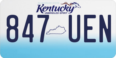 KY license plate 847UEN