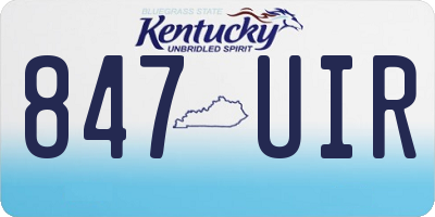 KY license plate 847UIR