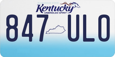KY license plate 847ULO