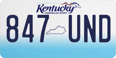 KY license plate 847UND