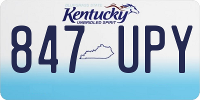 KY license plate 847UPY