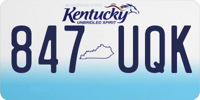 KY license plate 847UQK