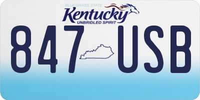 KY license plate 847USB