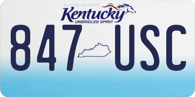 KY license plate 847USC