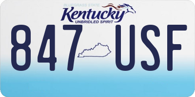 KY license plate 847USF