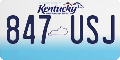 KY license plate 847USJ