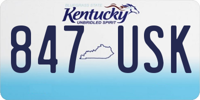 KY license plate 847USK