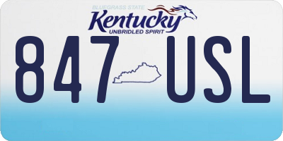 KY license plate 847USL