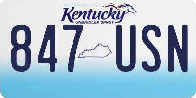 KY license plate 847USN