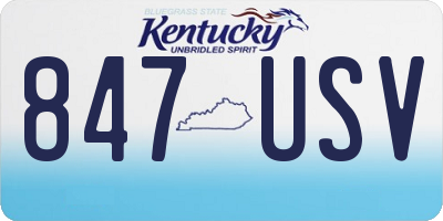 KY license plate 847USV