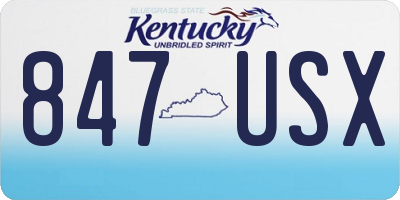 KY license plate 847USX