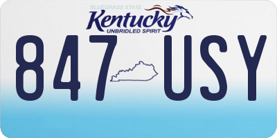 KY license plate 847USY