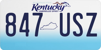 KY license plate 847USZ