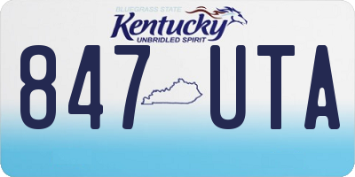 KY license plate 847UTA