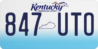 KY license plate 847UTO