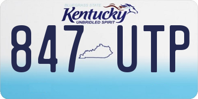 KY license plate 847UTP
