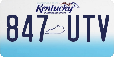 KY license plate 847UTV