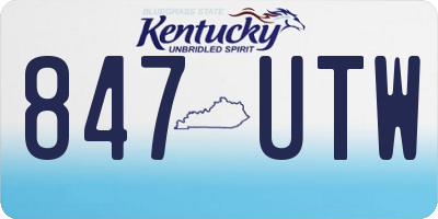 KY license plate 847UTW