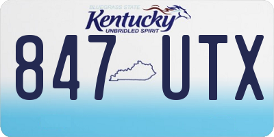 KY license plate 847UTX