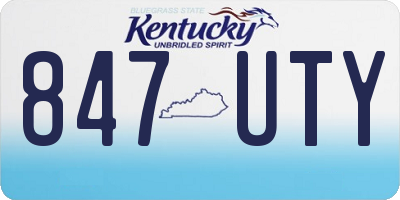 KY license plate 847UTY