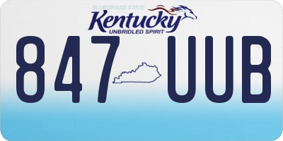 KY license plate 847UUB