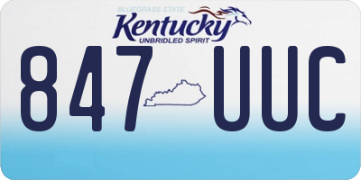 KY license plate 847UUC
