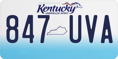 KY license plate 847UVA