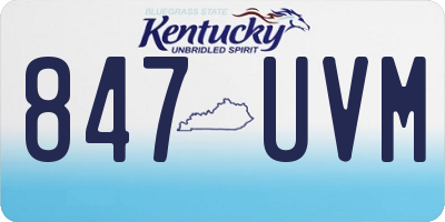 KY license plate 847UVM