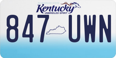 KY license plate 847UWN