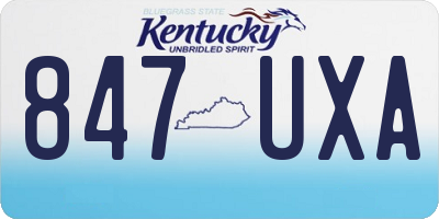 KY license plate 847UXA