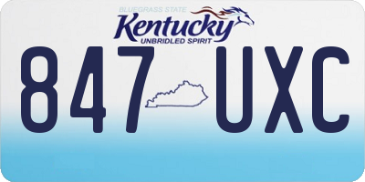 KY license plate 847UXC