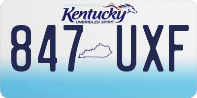 KY license plate 847UXF