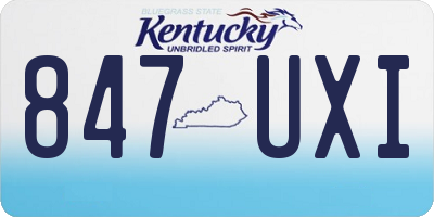 KY license plate 847UXI