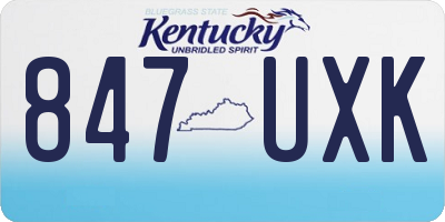 KY license plate 847UXK