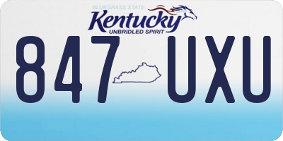 KY license plate 847UXU