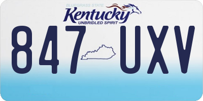 KY license plate 847UXV