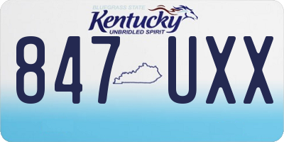 KY license plate 847UXX