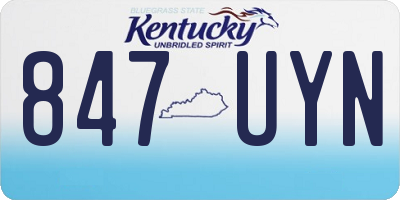 KY license plate 847UYN