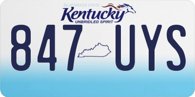 KY license plate 847UYS