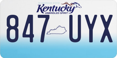 KY license plate 847UYX