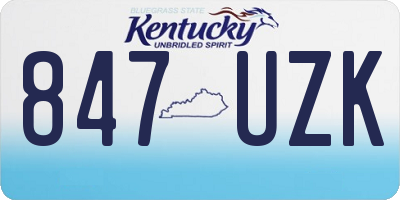 KY license plate 847UZK