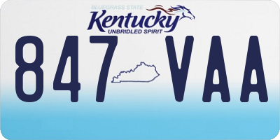 KY license plate 847VAA