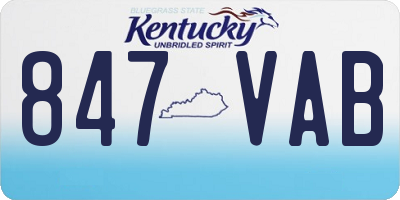 KY license plate 847VAB