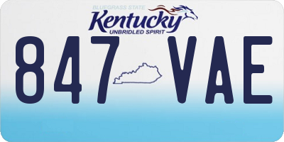 KY license plate 847VAE