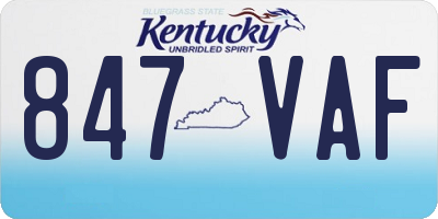 KY license plate 847VAF