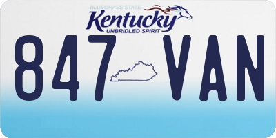 KY license plate 847VAN