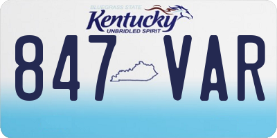 KY license plate 847VAR