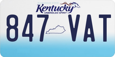 KY license plate 847VAT