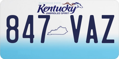 KY license plate 847VAZ